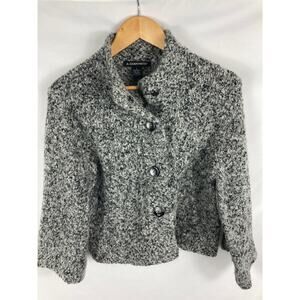 A. Giannetti Wool Blend Chunky Knit Button Up Sweater Grey Size Large